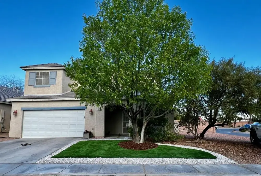 Front lawn replaced with artificial turf in Las Vegas